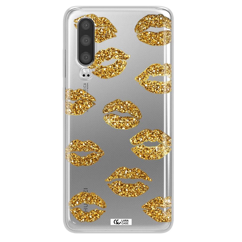 Glitter Lips Huawei P30 Clear TPU Case