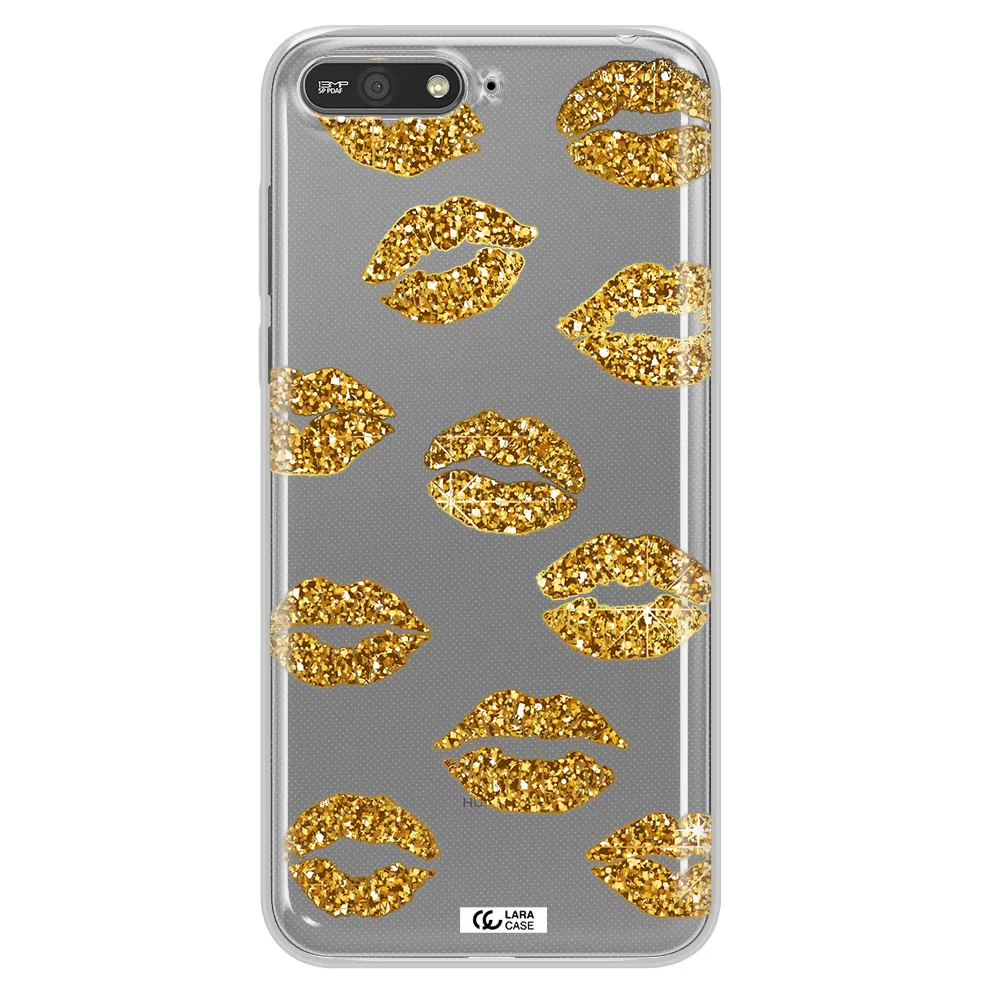 Glitter Lips Huawei Y6 2018 Clear TPU Case