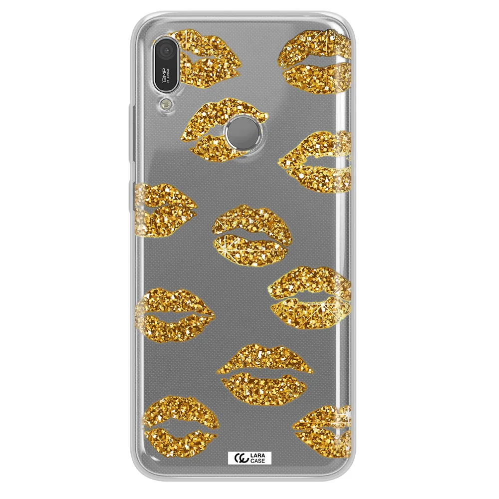 Glitter Lips Huawei Y6 2019 Clear TPU Case