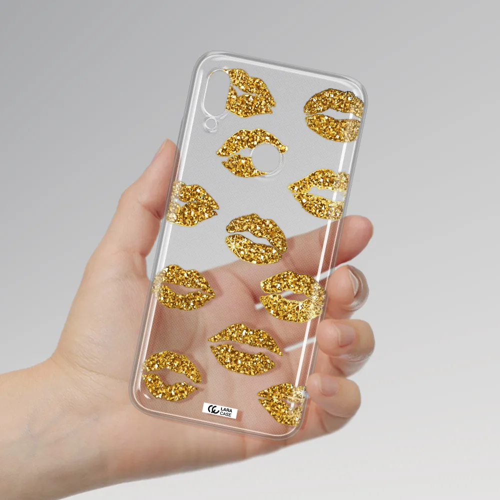 Glitter Lips Huawei Y6 2019 Clear TPU Case