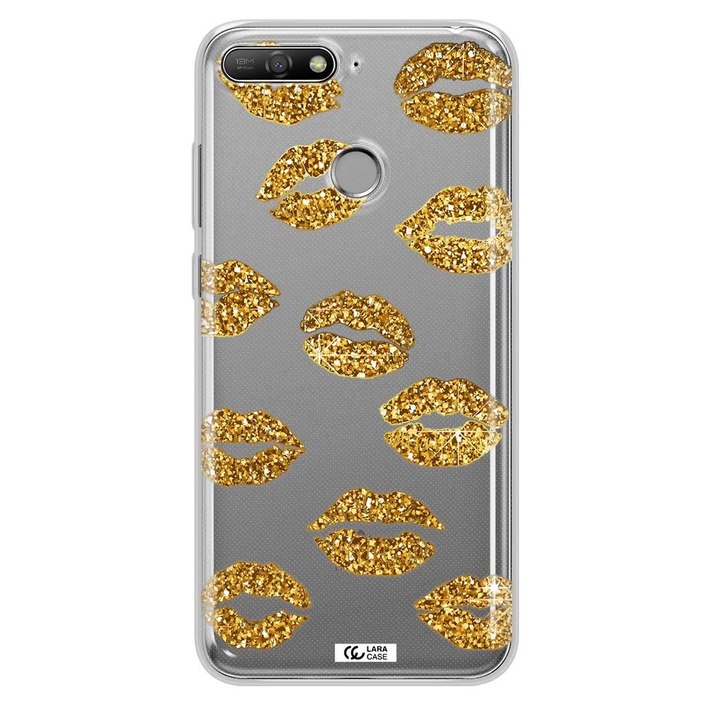 Glitter Lips Huawei Y6 Prime 2018 Clear TPU Case
