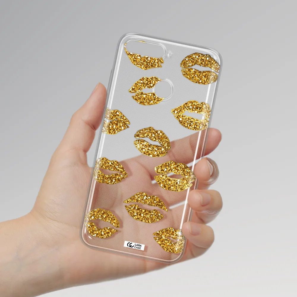 Glitter Lips Huawei Y6 Prime 2018 Clear TPU Case