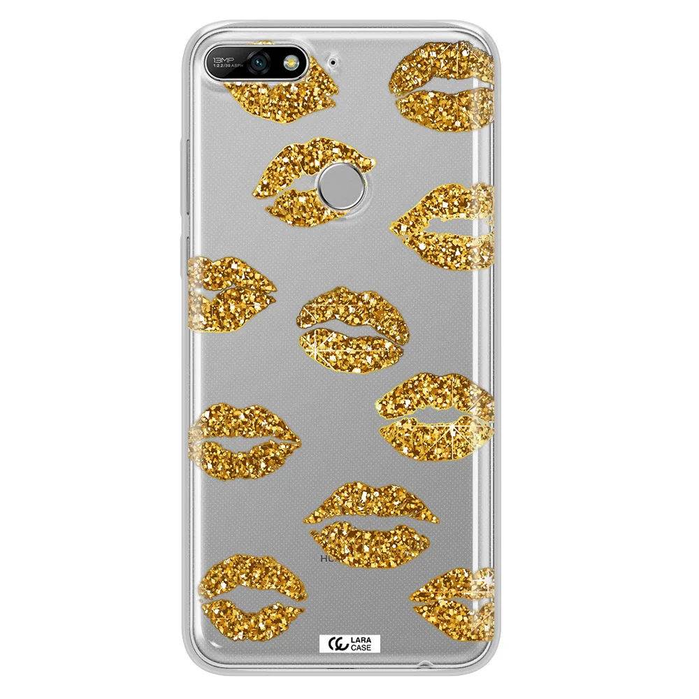 Glitter Lips Huawei Y7 2018 Clear TPU Case