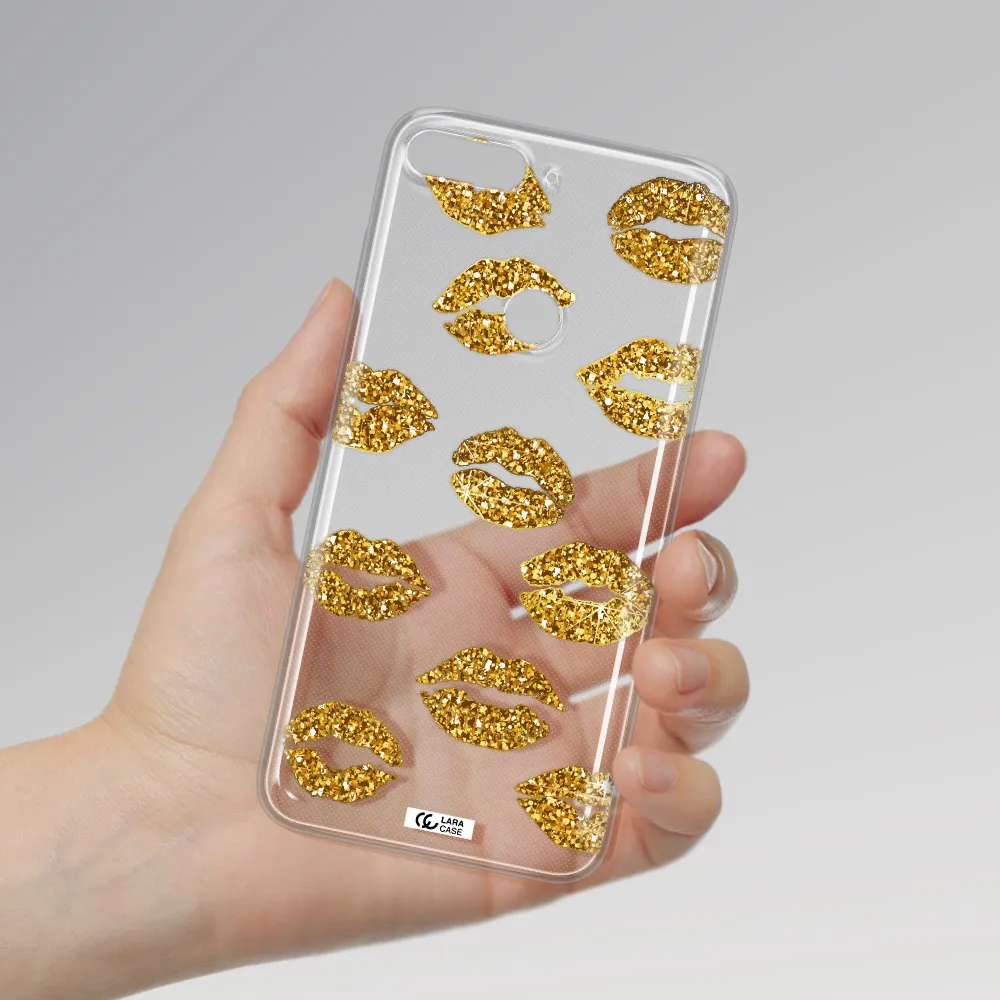 Glitter Lips Huawei Y7 2018 Clear TPU Case