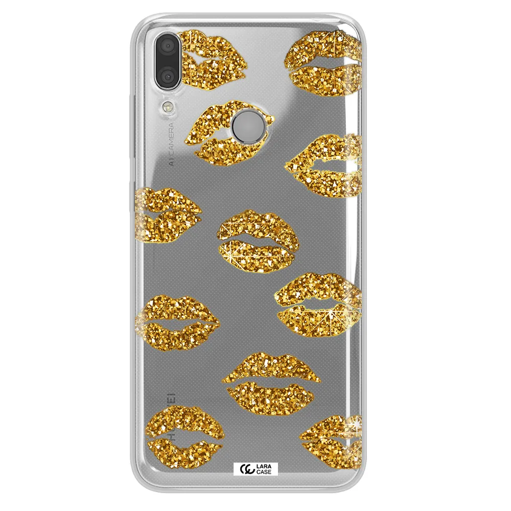 Glitter Lips Huawei Y7 2019 Clear TPU Case