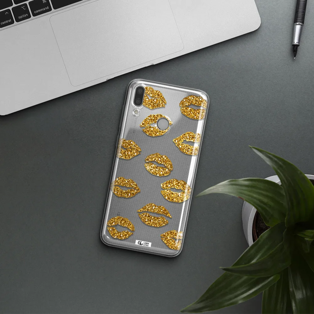 Glitter Lips Huawei Y9 2019 Clear TPU Case