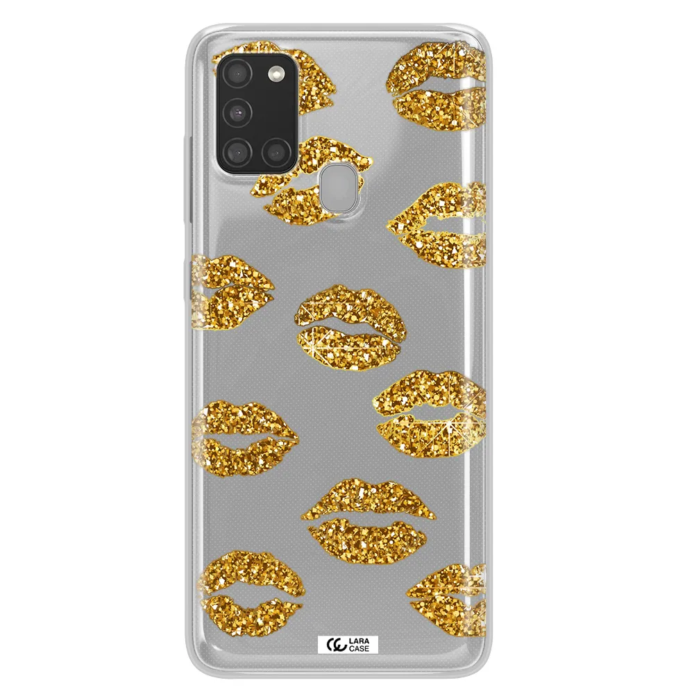 Glitter Lips Samsung A21S Clear TPU Case