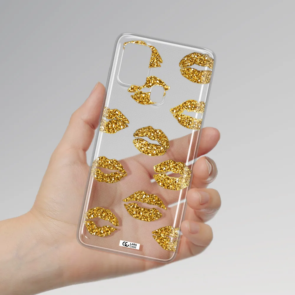 Glitter Lips Samsung A21S Clear TPU Case