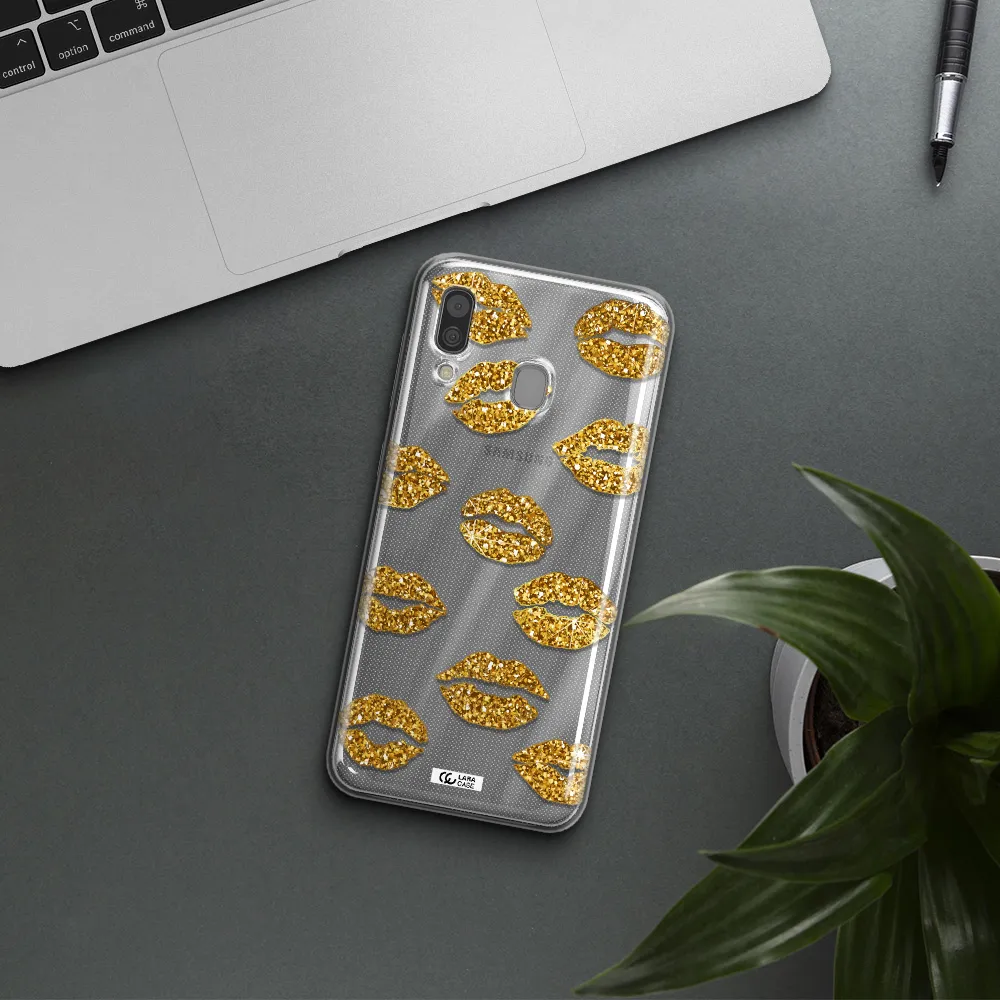Glitter Lips Samsung A30 Clear TPU Case