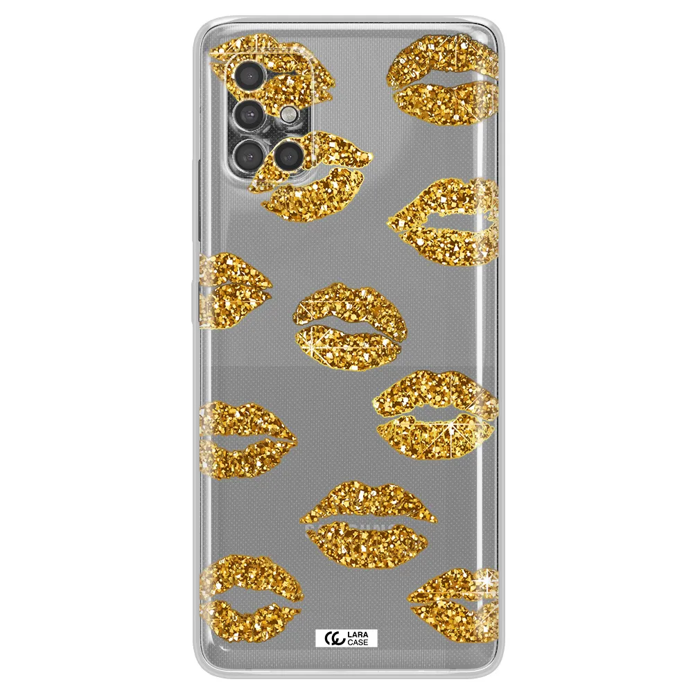 Glitter Lips Samsung A40S Clear Tpu Case