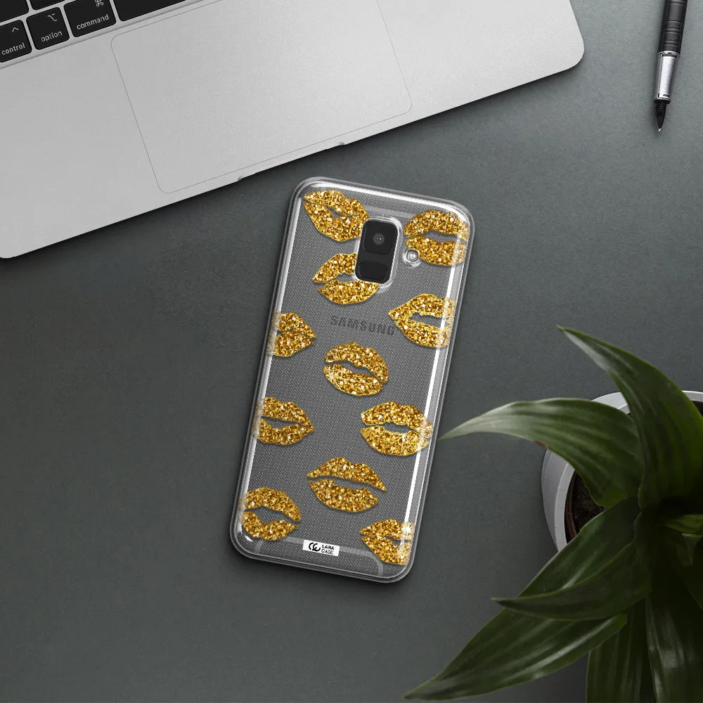 Glitter Lips Samsung A6 Clear TPU Case