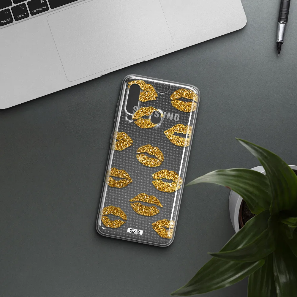 Glitter Lips Samsung A60 Clear TPU Case