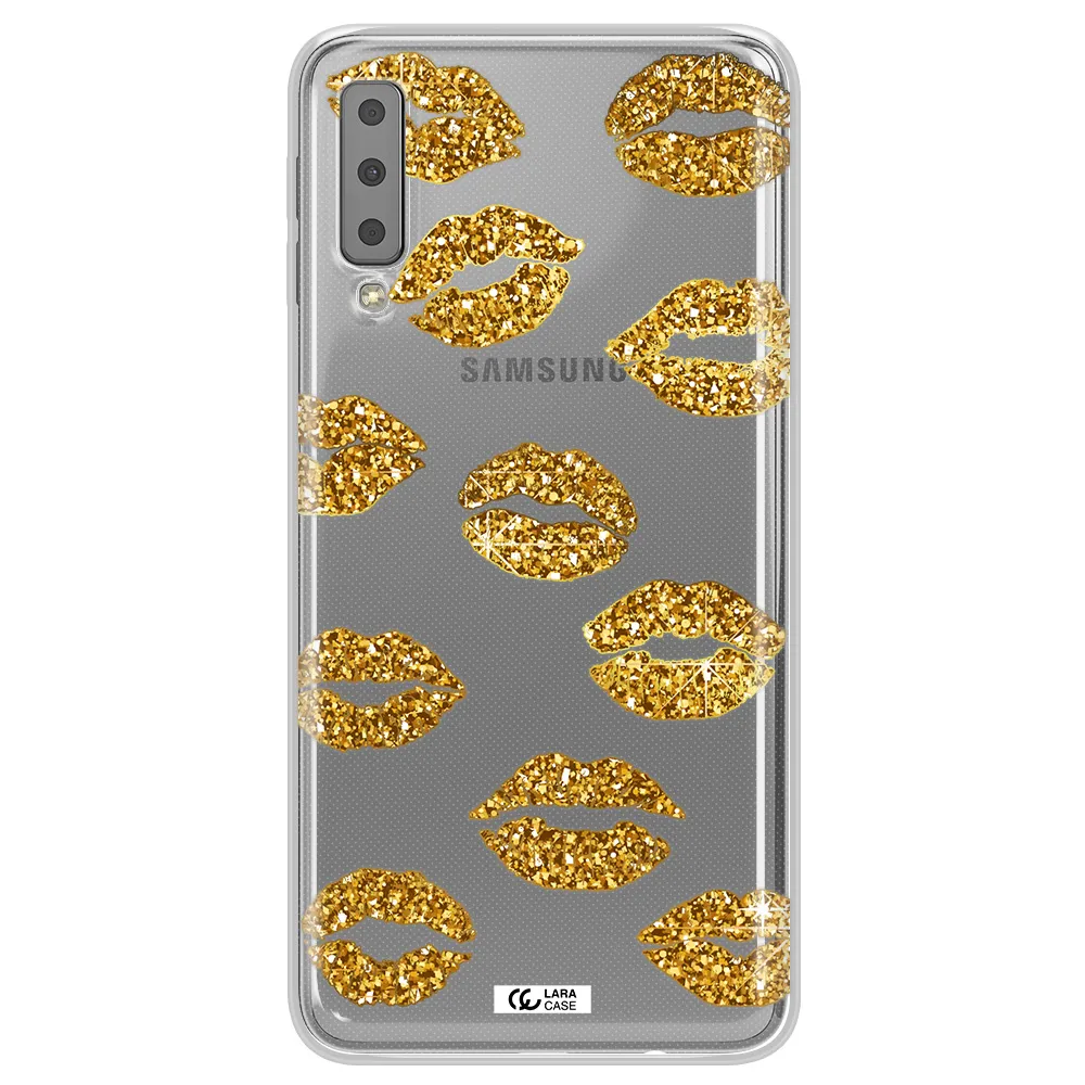 Glitter Lips Samsung A7 2018 Clear TPU Case