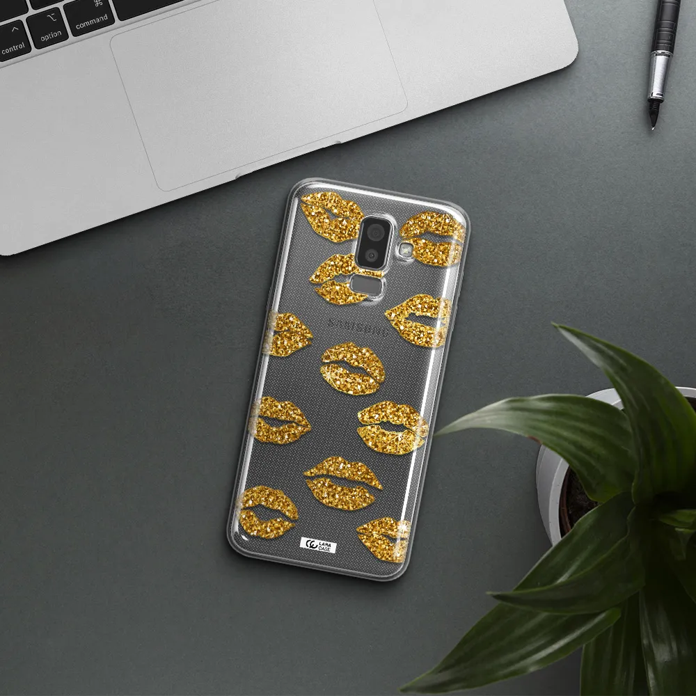 Glitter Lips Samsung J8 Clear TPU Case