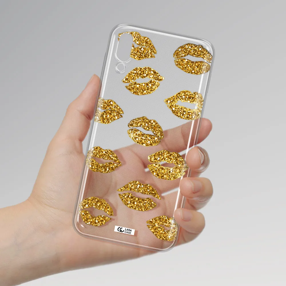 Glitter Lips Samsung M10 Clear TPU Case