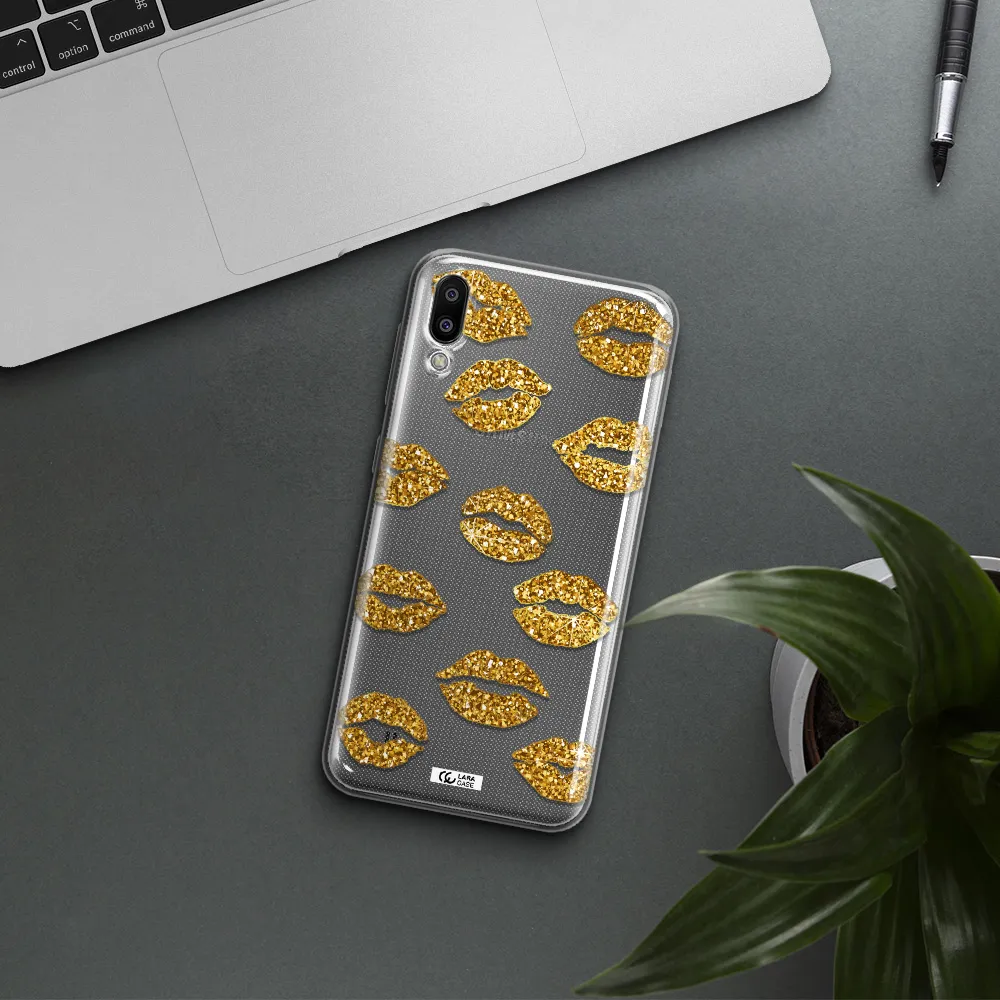 Glitter Lips Samsung M10 Clear TPU Case
