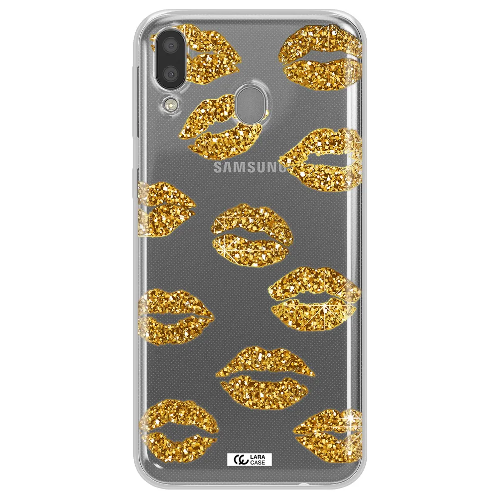 Glitter Lips Samsung M20 Clear TPU Case