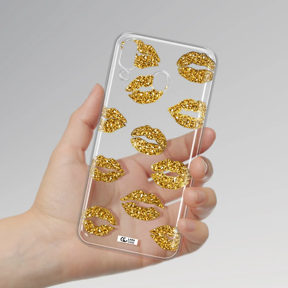 Glitter Lips Samsung M20 Clear TPU Case