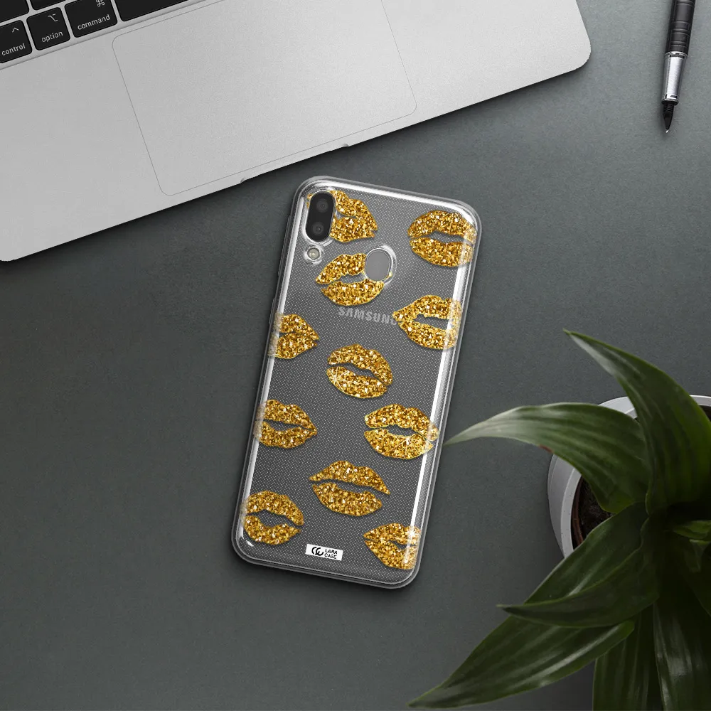 Glitter Lips Samsung M20 Clear TPU Case