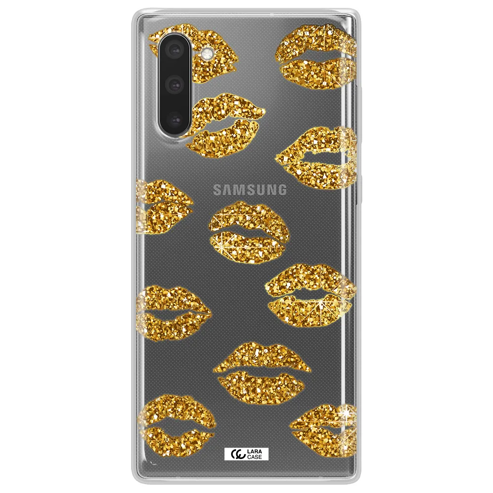 Glitter Lips Samsung Note 10 Clear TPU Case