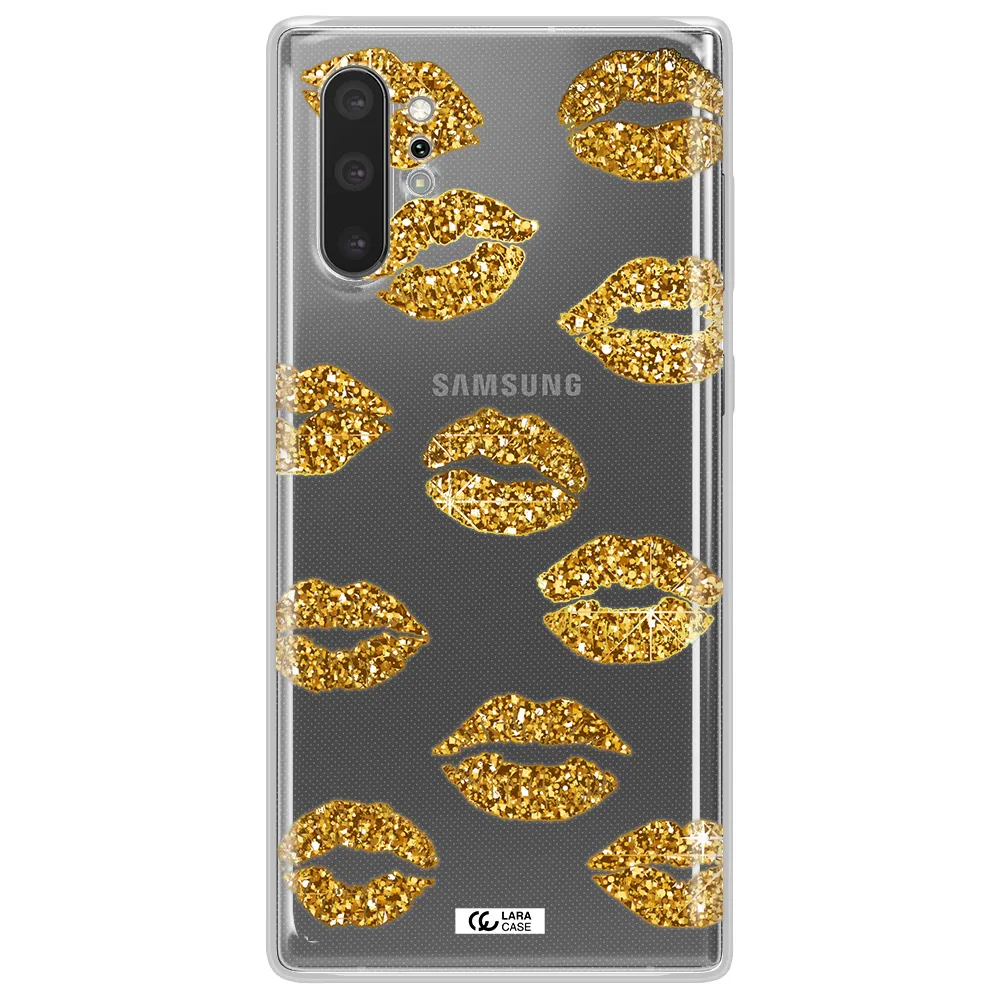 Glitter Lips Samsung Note 10 Plus Clear TPU Case