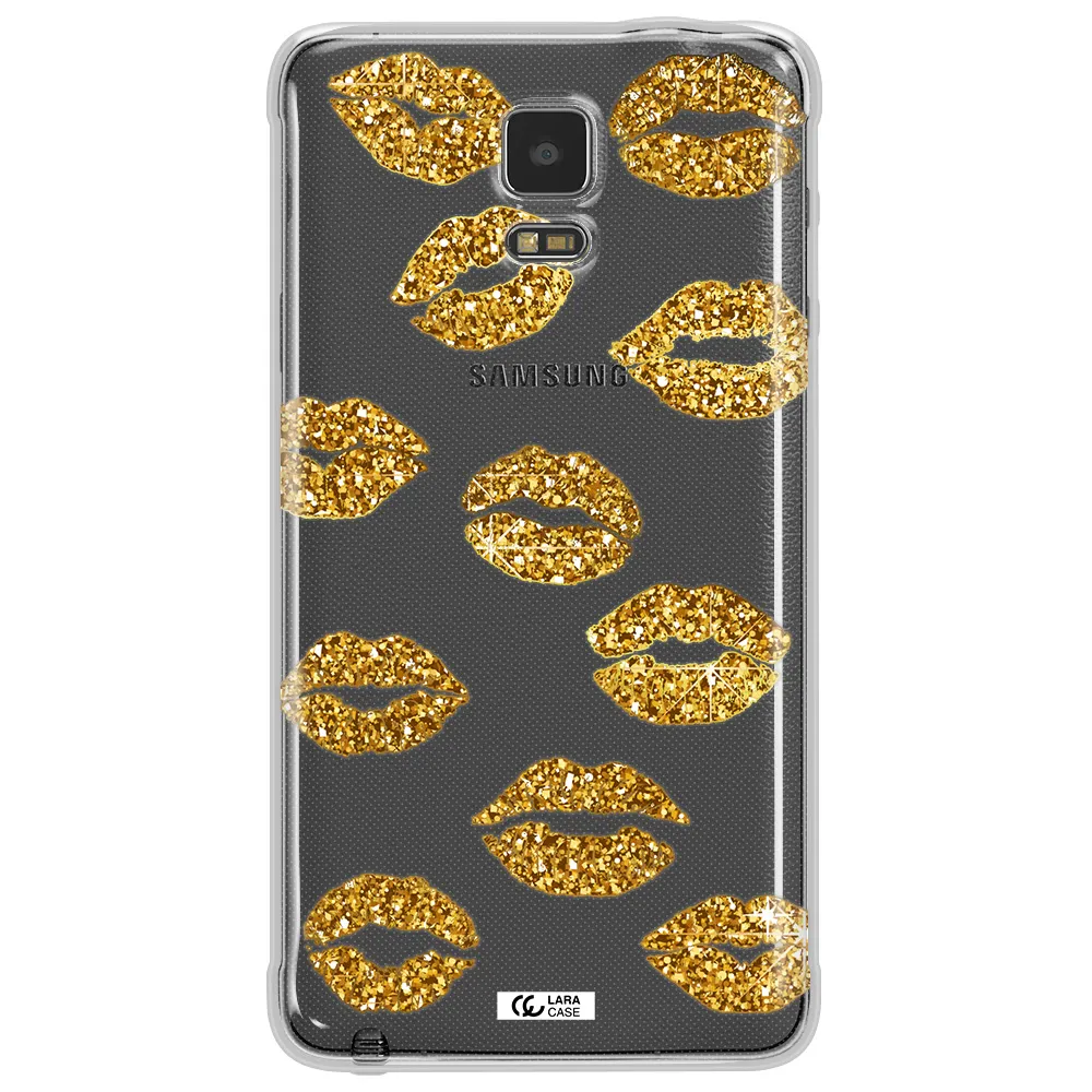 Glitter Lips Samsung Note 4 Clear TPU Case
