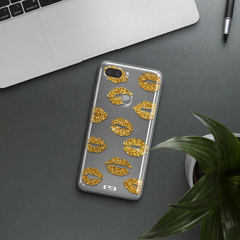 Glitter Lips Xiaomi Mi 8 Lite Clear TPU Case