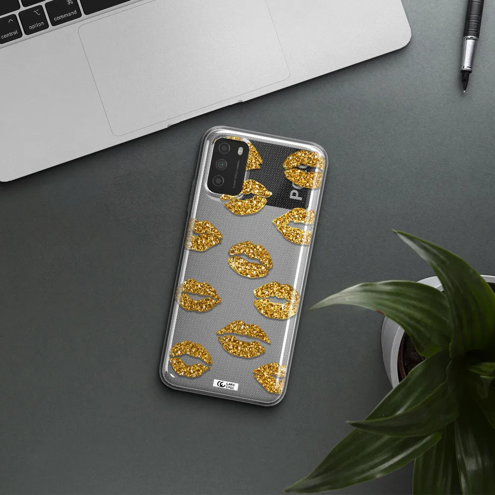 Glitter Lips Xiaomi Poco M3 Clear TPU Case