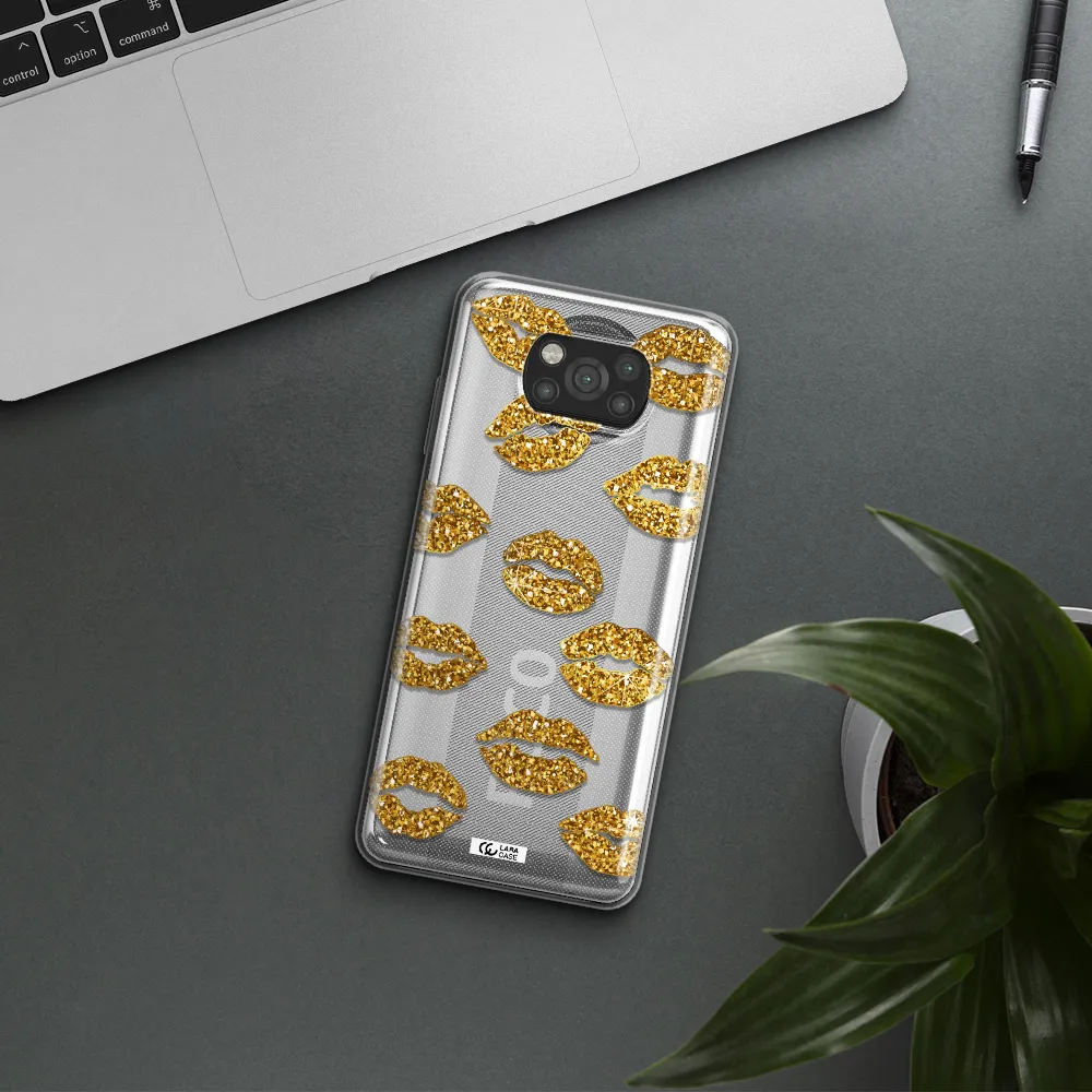 Glitter Lips Xiaomi Poco X3 Clear TPU Case