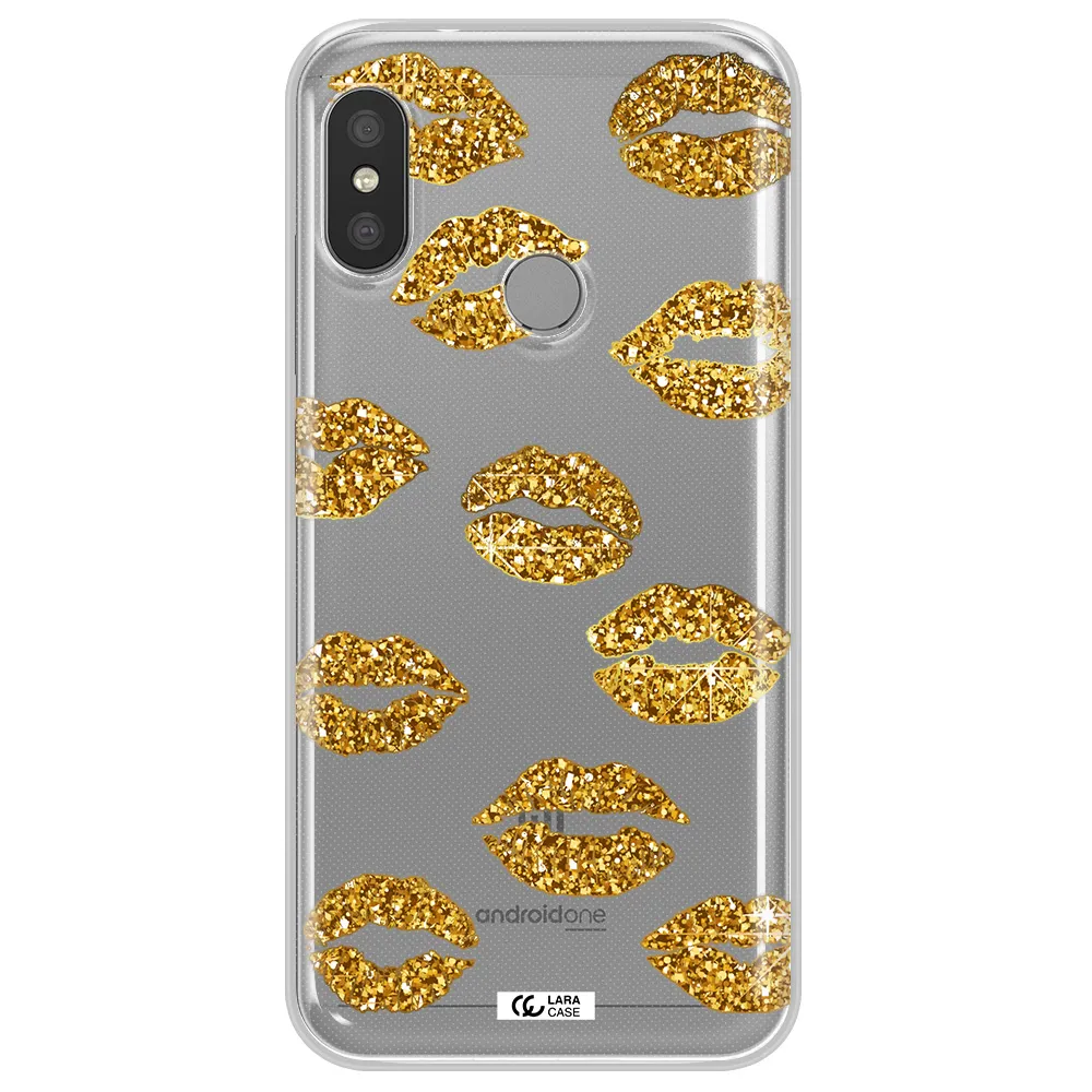 Glitter Lips Xiaomi Redmi 6 Pro Clear TPU Case