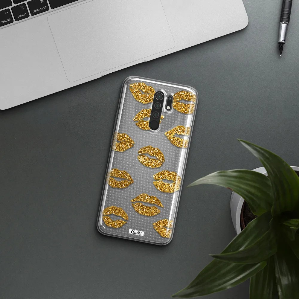 Glitter Lips Xiaomi Redmi 9 Clear TPU Case