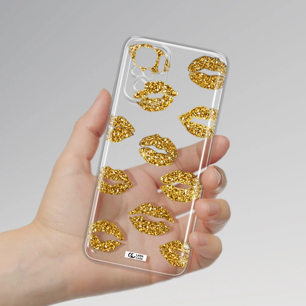 Glitter Lips Xiaomi Redmi Note 10S Clear Tpu Case