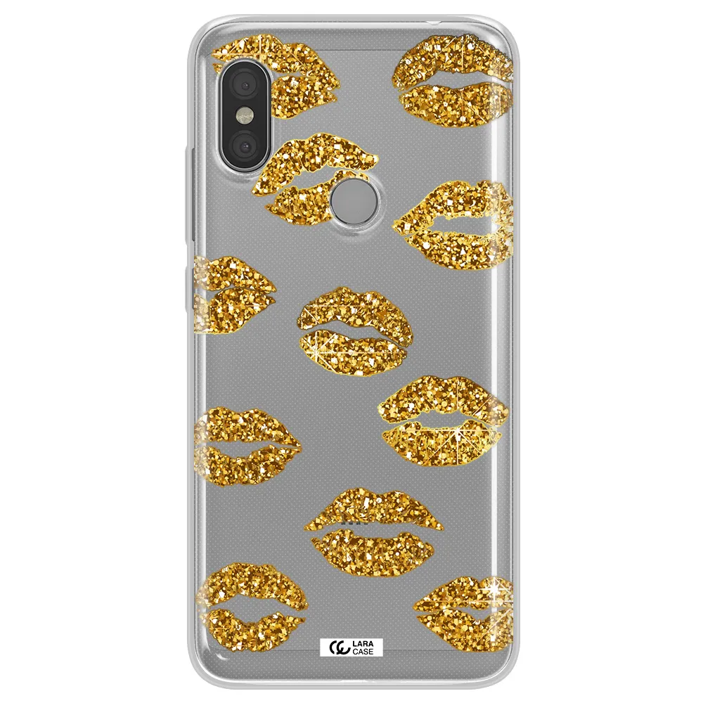Glitter Lips Xiaomi Redmi Note 6 Pro Clear TPU Case