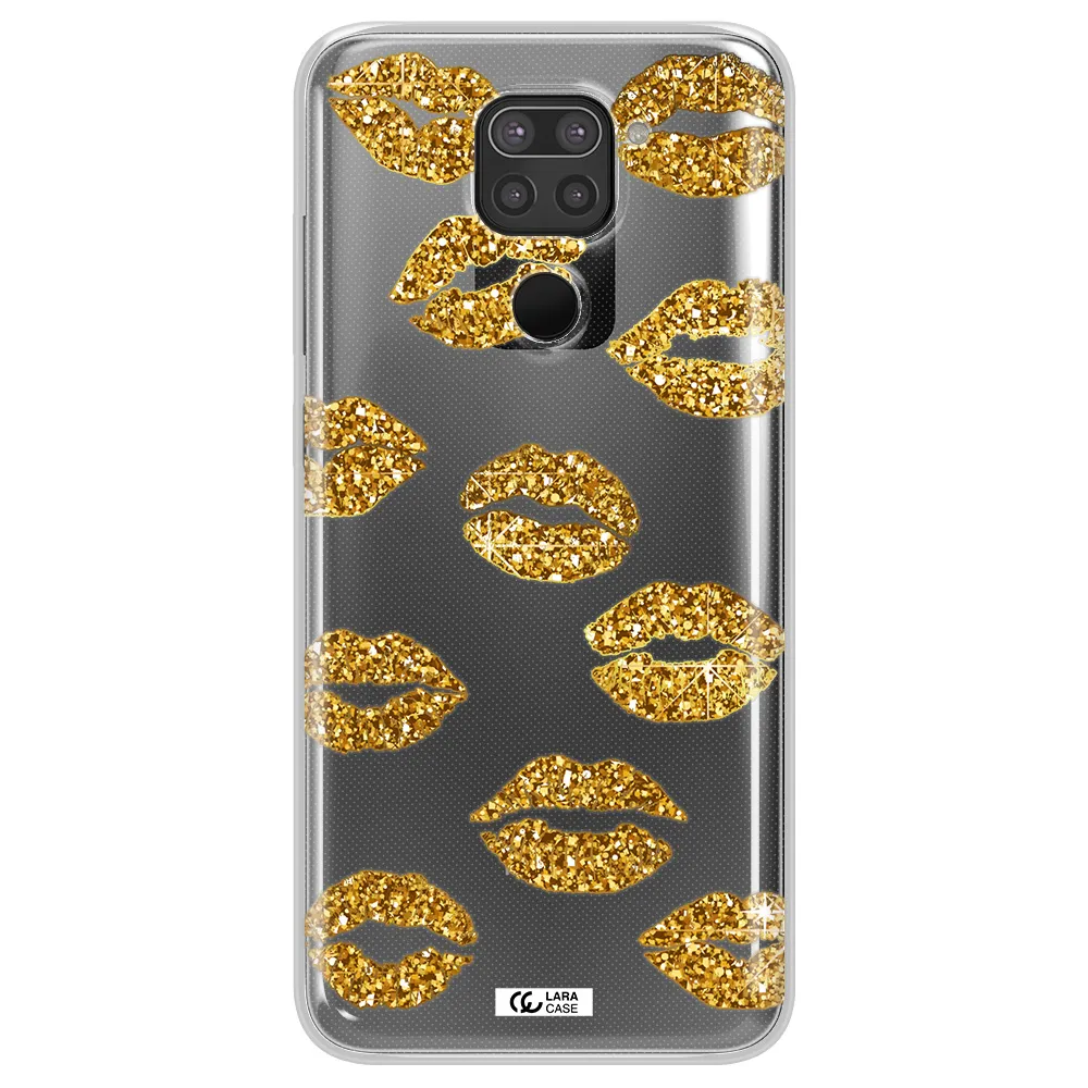 Glitter Lips Xiaomi Redmi Note 9 Clear TPU Case