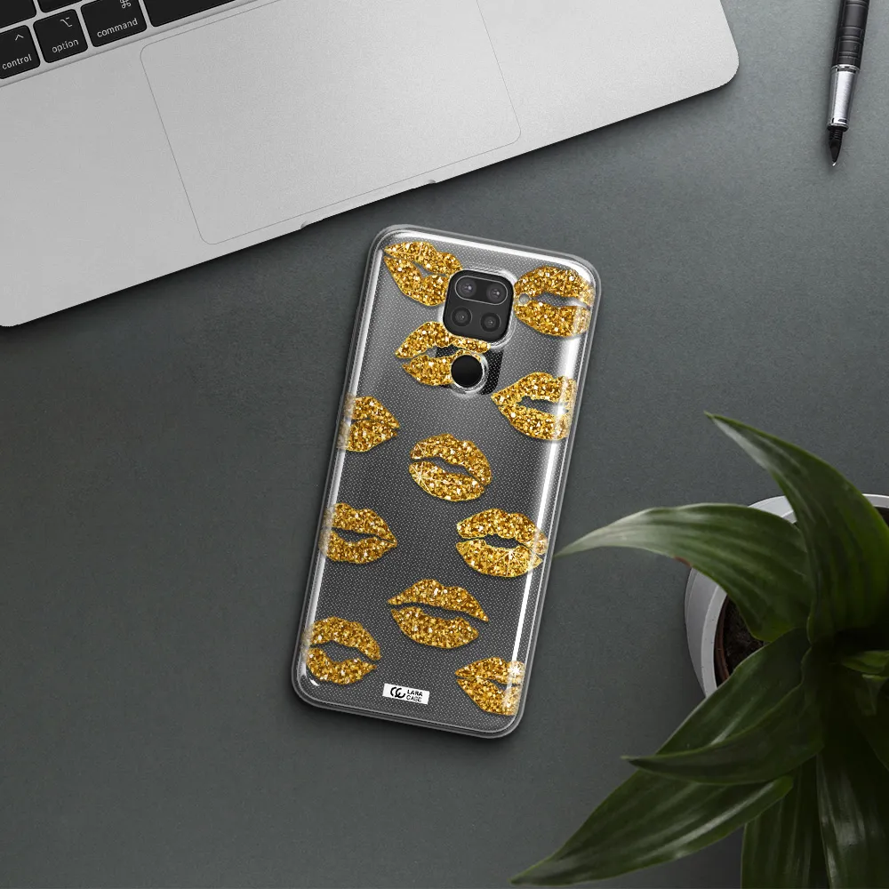 Glitter Lips Xiaomi Redmi Note 9 Clear TPU Case