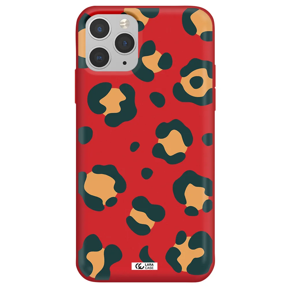Toon Leopard Apple iPhone 11 pro max Silicone Imperial Red Case