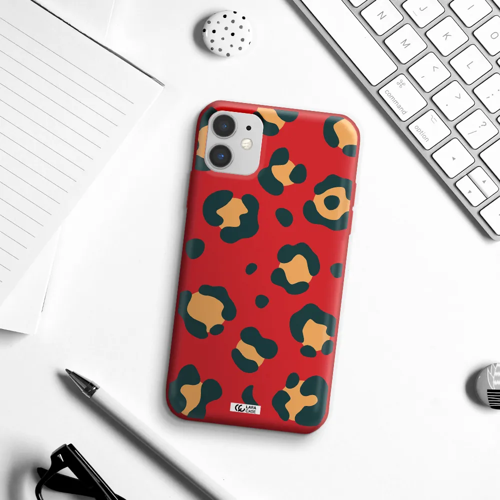 Toon Leopard Apple iPhone 11 Silicone Imperial Red Case
