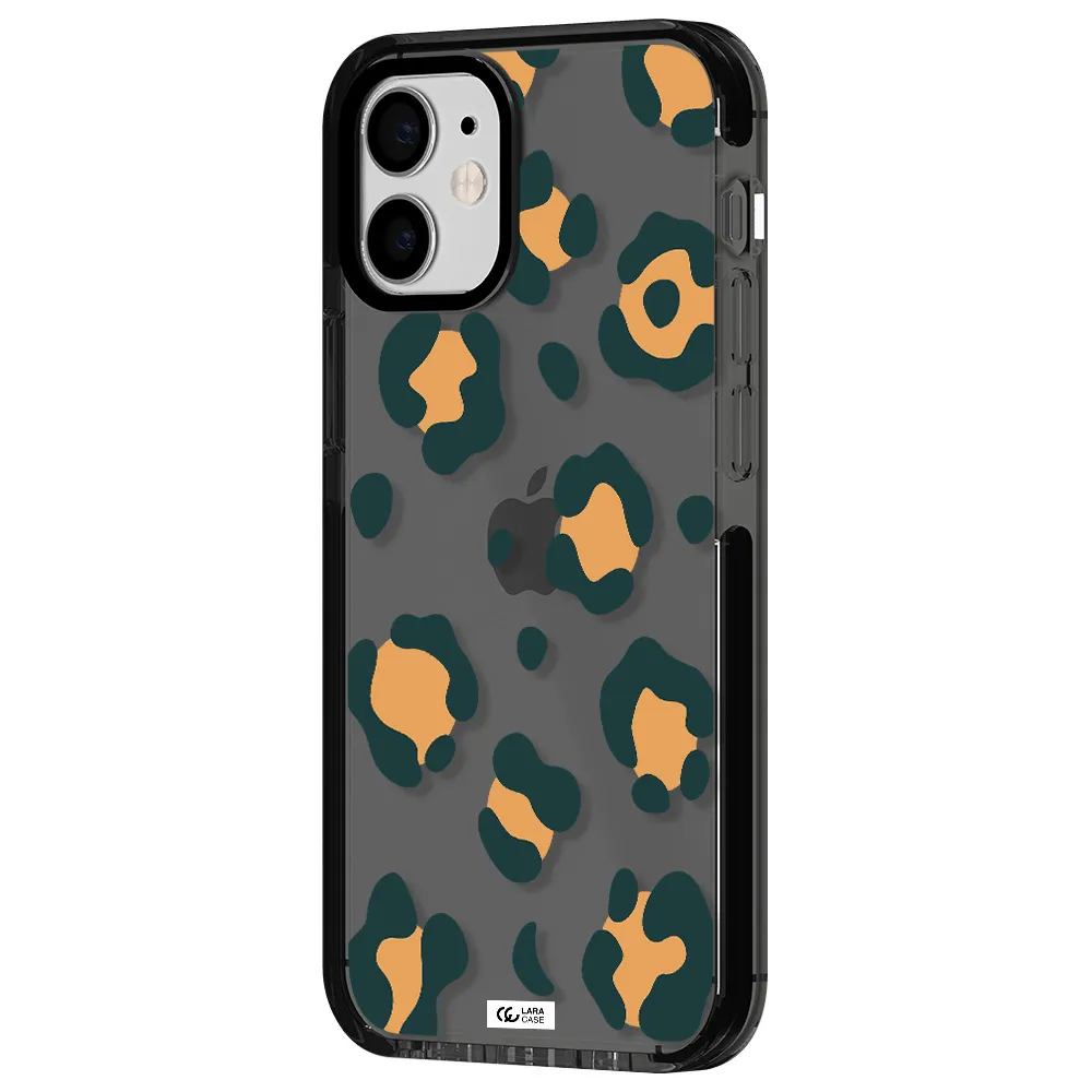 Toon Leopard Apple iPhone 12 mini impact Smoke Black Case