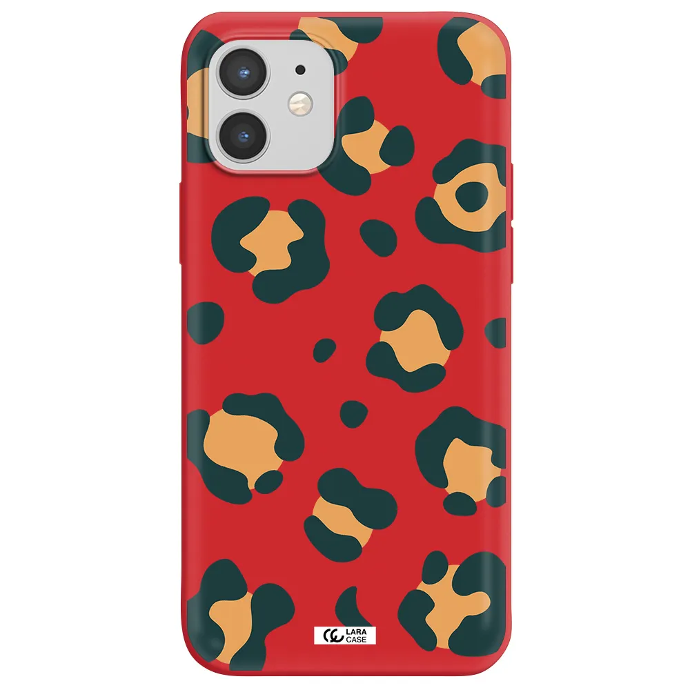 Toon Leopard Apple iPhone 12 mini Silicone Imperial Red Case