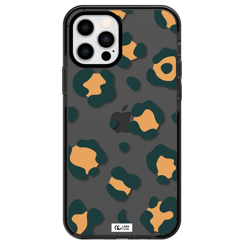 Toon Leopard Apple iPhone 12 pro impact Smoke Black Case