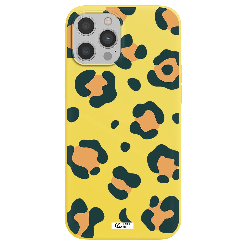 Toon Leopard Apple iPhone 12 pro Silicone canary yellow Case