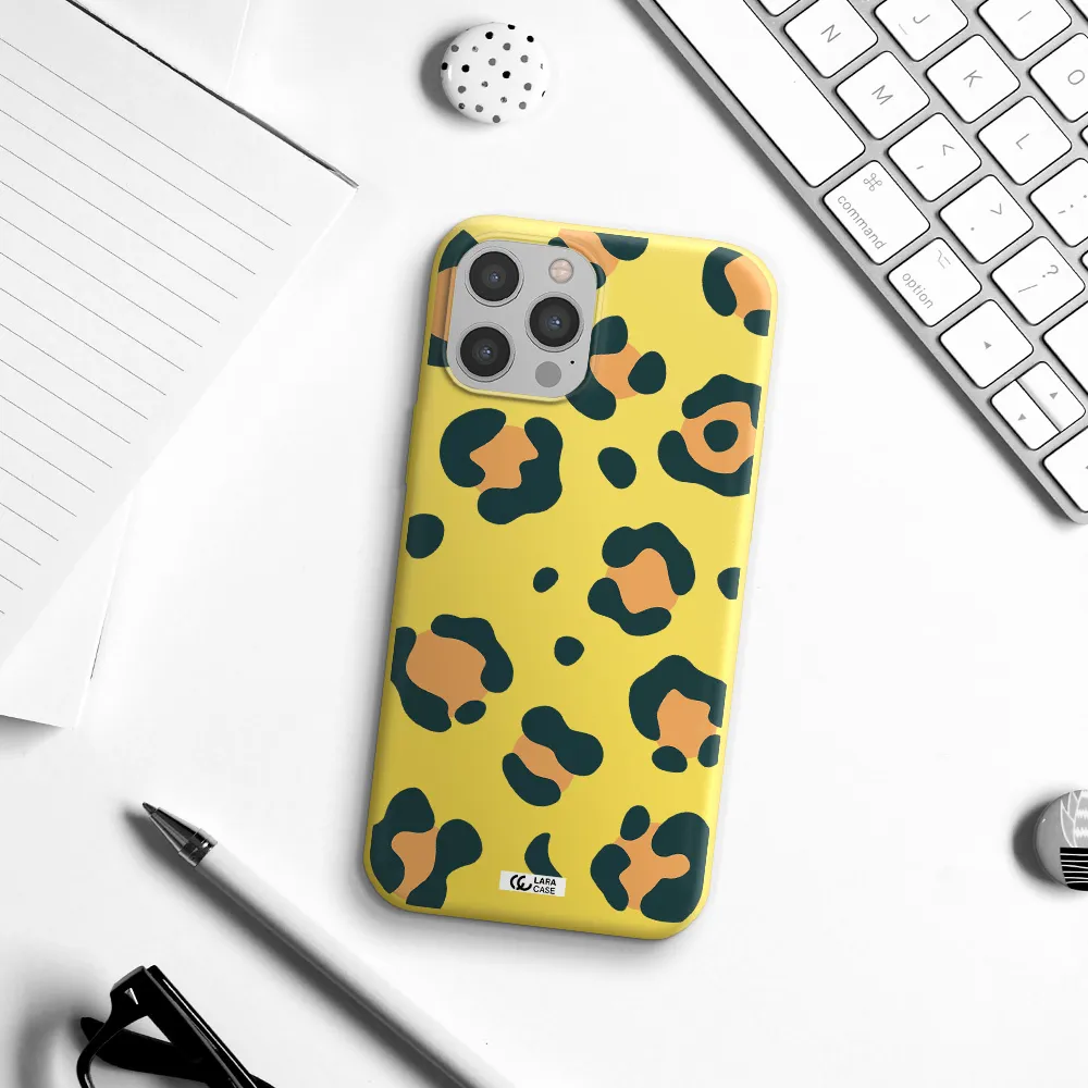 Toon Leopard Apple iPhone 12 pro Silicone canary yellow Case
