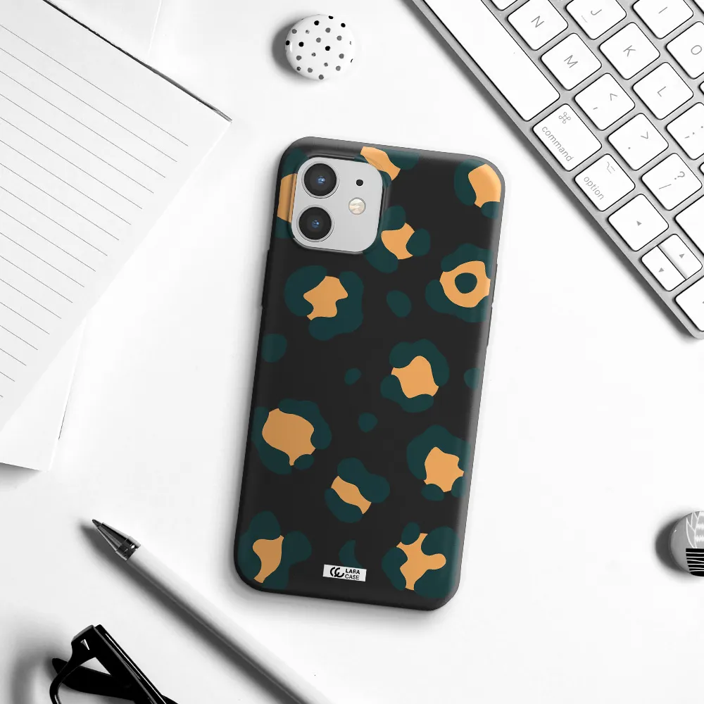 Toon Leopard Apple iPhone 12 Silicone black Case