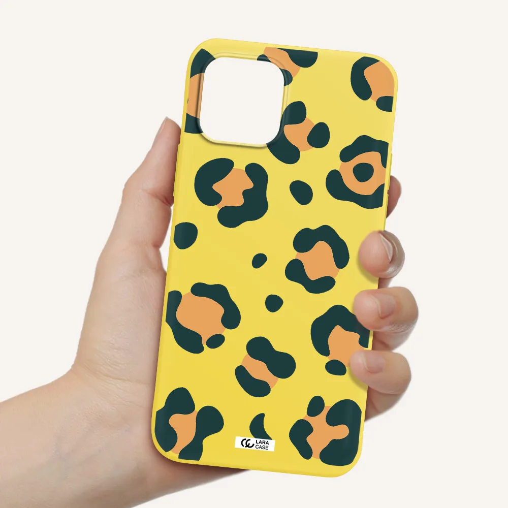 Toon Leopard Apple iPhone 12 Silicone canary yellow Case