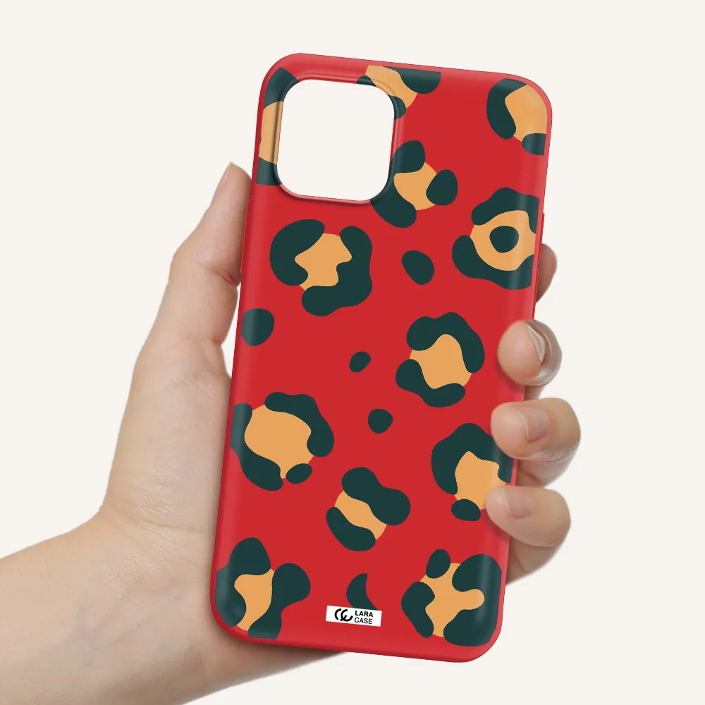 Toon Leopard Apple iPhone 12 Silicone Imperial Red Case