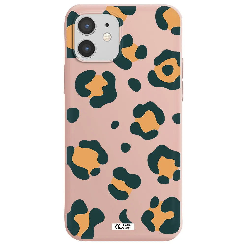 Toon Leopard Apple iPhone 12 Silicone pastel pink Case