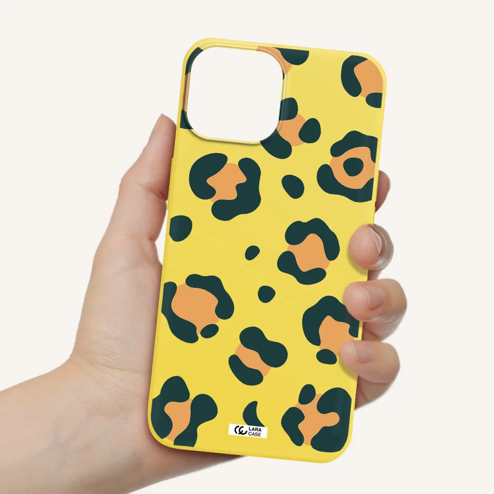 Toon Leopard Apple iPhone 13 mini Silicone canary yellow Case