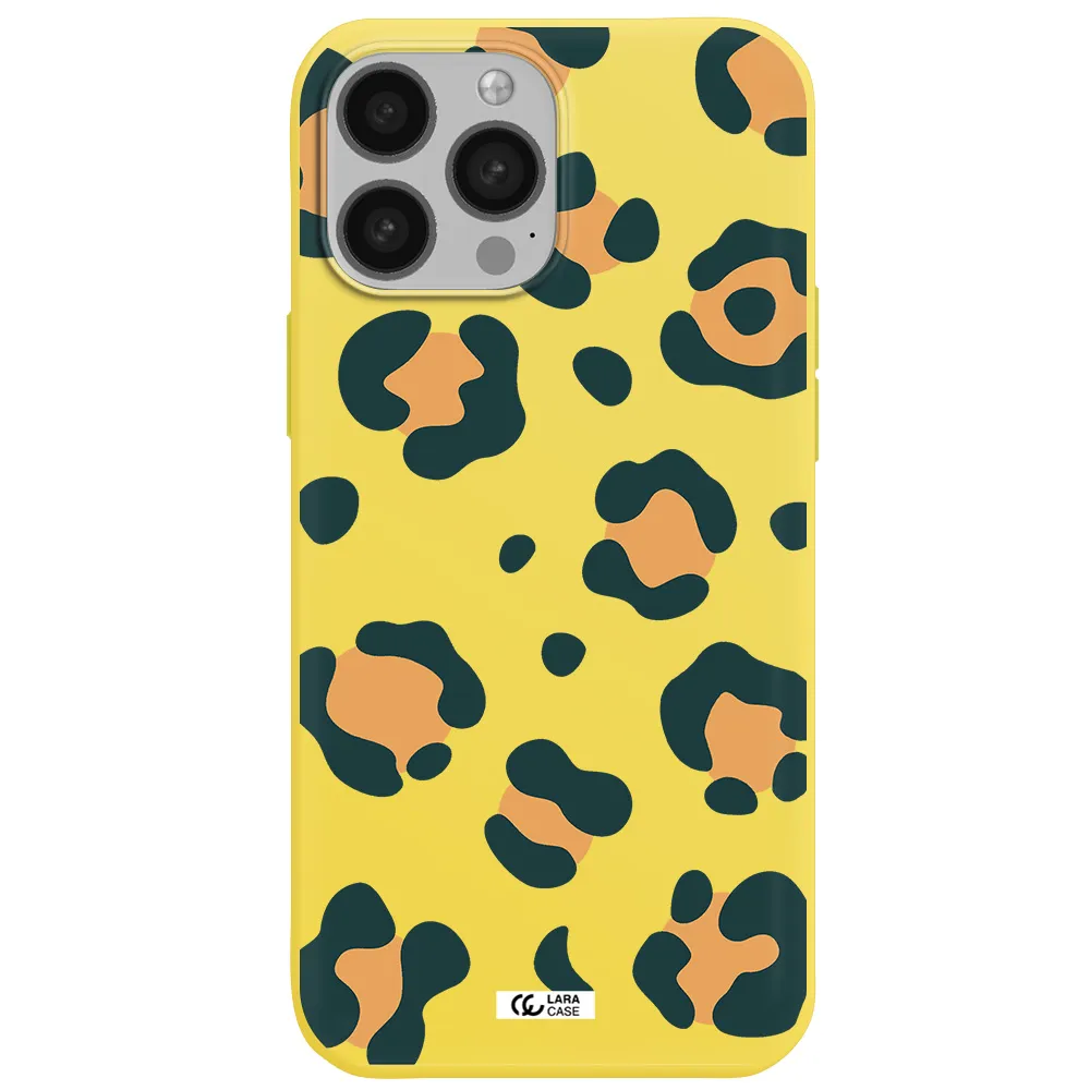 Toon Leopard Apple iPhone 13 Pro Max Silicone canary yellow Case