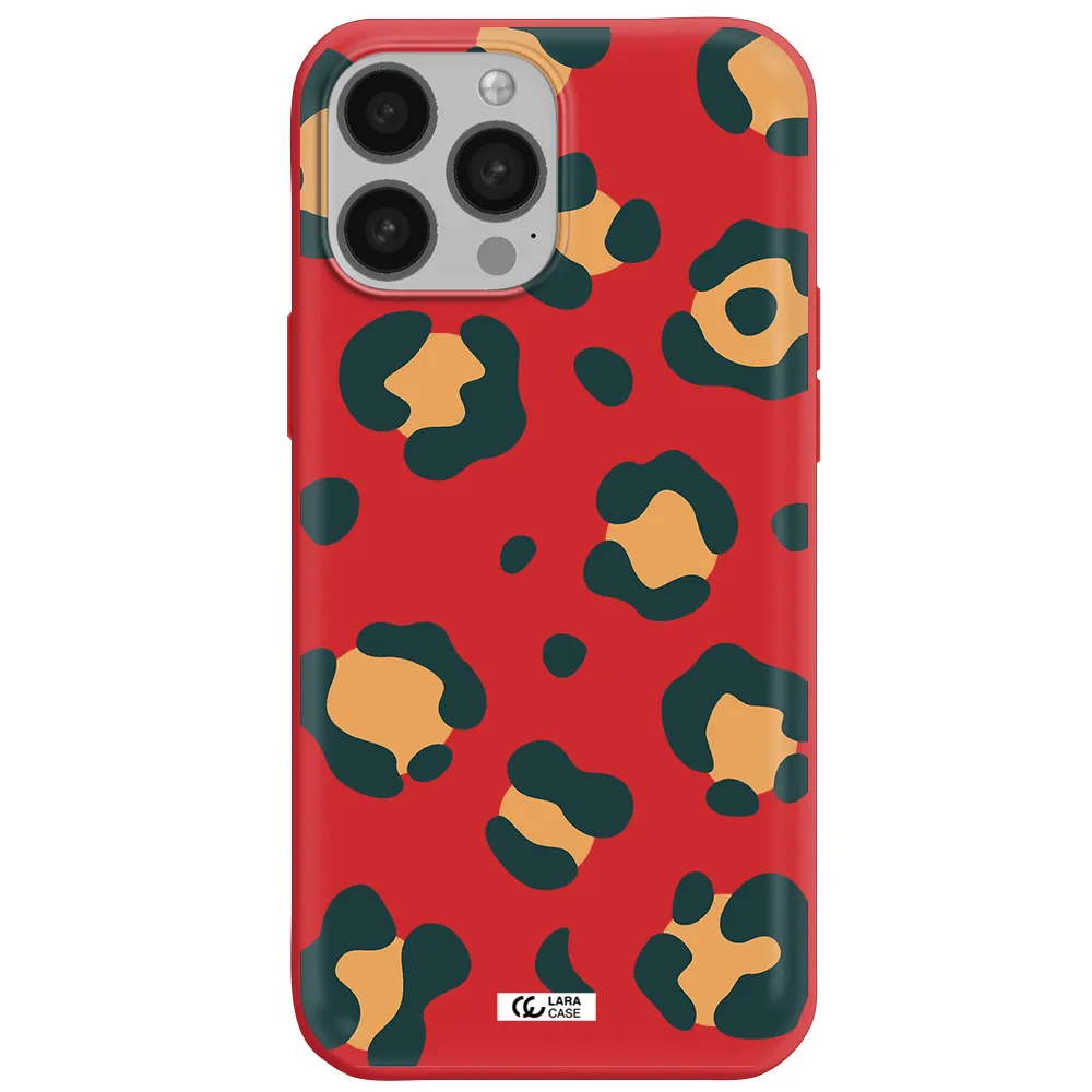 Toon Leopard Apple iPhone 13 Pro Max Silicone Imperial Red Case