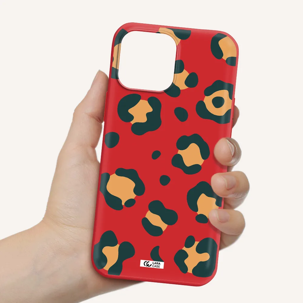 Toon Leopard Apple iPhone 13 Pro Max Silicone Imperial Red Case